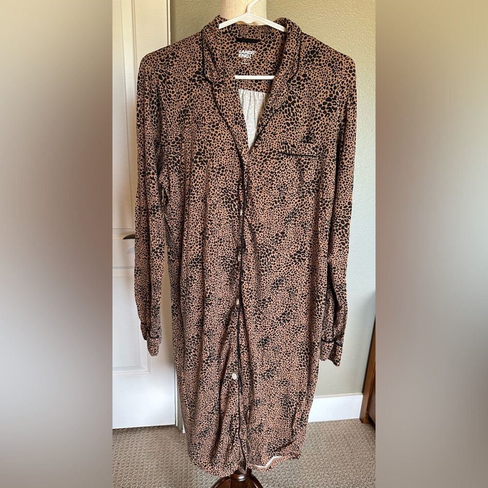 Lands' End Animal Print pajama shirt